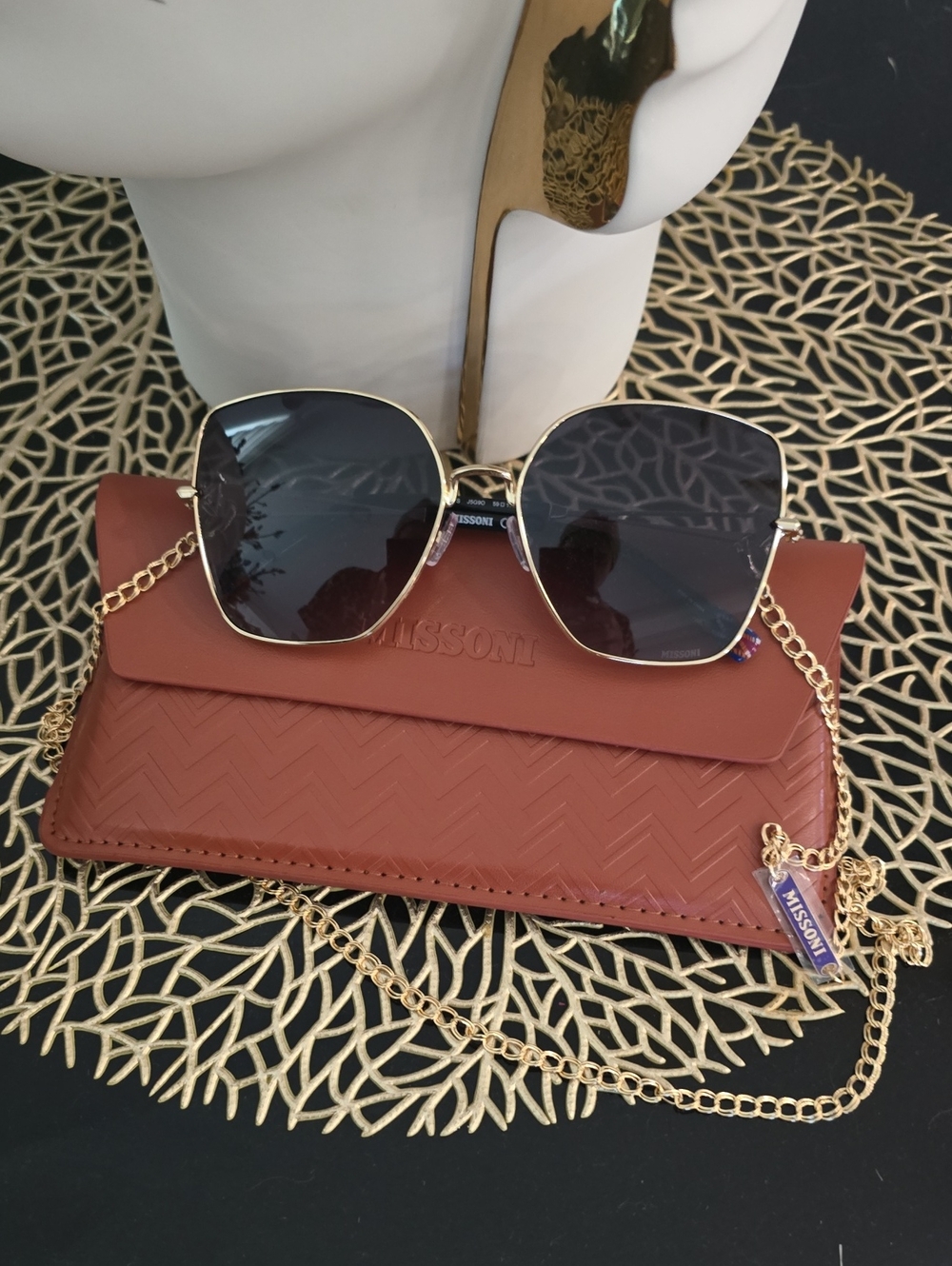 Missoni Brown Wallet with Gold-Trim Sunglasses